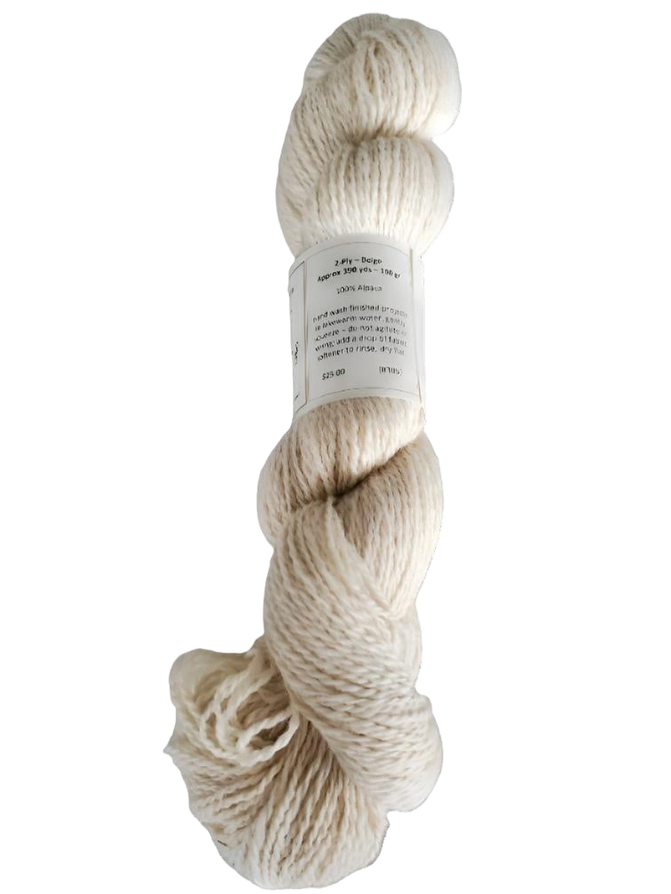 Luxurious Beige Alpaca Yarn Two-Ply Cozy Knit Dreams SKU 305
